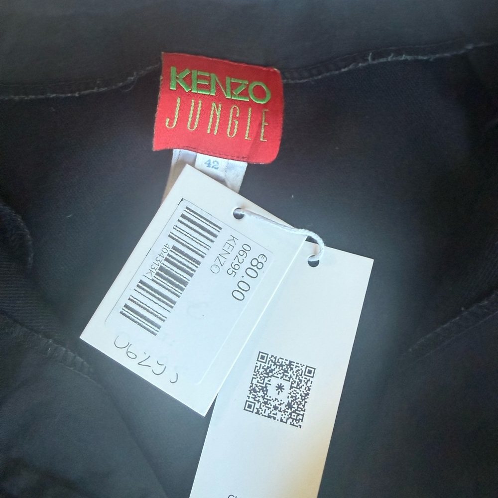 Kenzo Black Jungle Label Skirt with Red Tag